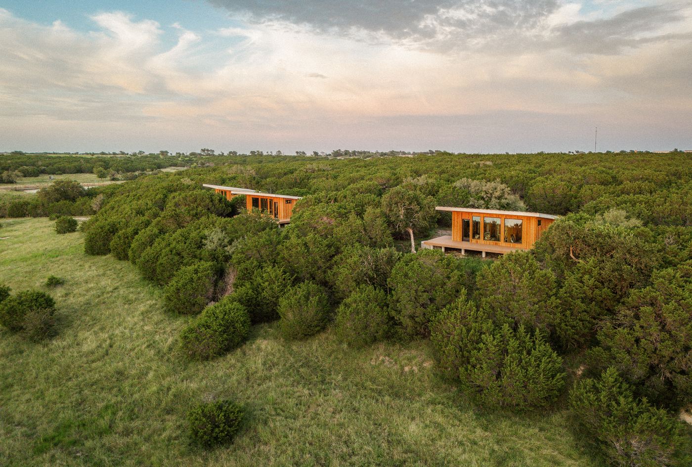 Cabins nestled in the cedars